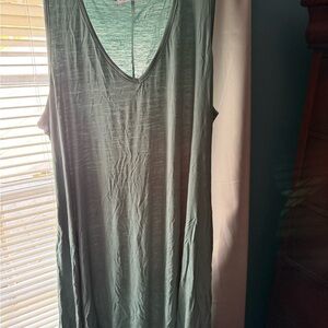 Elegant Teal Sleeveless Tank Dress